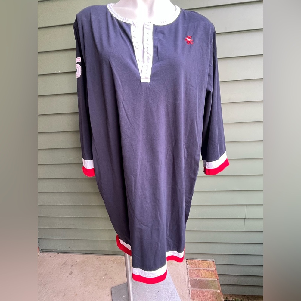 Cute Vavy and Red Women's Teddy Bear Sleep Shirt